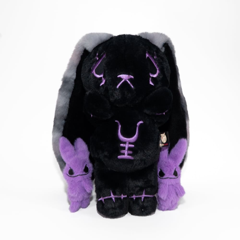 Plushie Dreadfuls ぬいぐるみ　不安うさぎ　ブラック　黒 Black and Purple Anxiety Rabbit - Plush Stuffed Animal – Mysterious