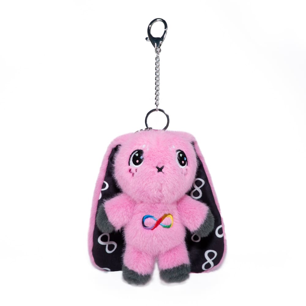 Pink Autism Rabbit Plush Keychain Accessory – Mysterious