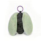A Bunnculus Plush Keychain with mint-green floppy ears, black body, and purple ring—perfect for Plushie Dreadfuls fans.