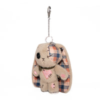 Load image into Gallery viewer, Plushie Dreadfuls - Plaid Love Rabbit Plush Keychain Accessory - Mysterious
