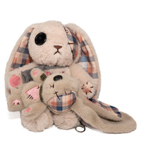 Load image into Gallery viewer, Plushie Dreadfuls - Plaid Love Rabbit Plush Keychain Accessory - Mysterious
