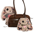 Plushie Dreadfuls - Plaid Love Rabbit Plush Keychain Accessory - Mysterious