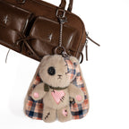 Plushie Dreadfuls - Plaid Love Rabbit Plush Keychain Accessory - Mysterious