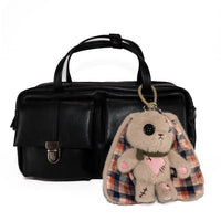 Load image into Gallery viewer, Plushie Dreadfuls - Plaid Love Rabbit Plush Keychain Accessory - Mysterious
