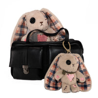 Load image into Gallery viewer, Plushie Dreadfuls - Plaid Love Rabbit Plush Keychain Accessory - Mysterious
