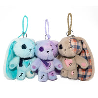 Load image into Gallery viewer, Plushie Dreadfuls - Plaid Love Rabbit Plush Keychain Accessory - Mysterious
