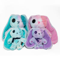 Load image into Gallery viewer, Plushie Dreadfuls - Plaid Love Rabbit Plush Keychain Accessory - Mysterious
