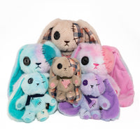 Load image into Gallery viewer, Plushie Dreadfuls - Plaid Love Rabbit Plush Keychain Accessory - Mysterious
