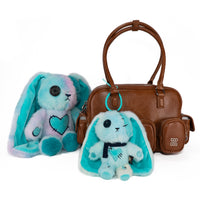 Load image into Gallery viewer, Plushie Dreadfuls - Blue Ice Love Rabbit Plush Keychain Accessory - Mysterious
