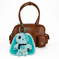 Load image into Gallery viewer, Plushie Dreadfuls - Blue Ice Love Rabbit Plush Keychain Accessory - Mysterious
