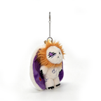 Leo Plush Keychain from plushiedreadfuls.com features an orange mane, purple ears, and white body on a silver chain.