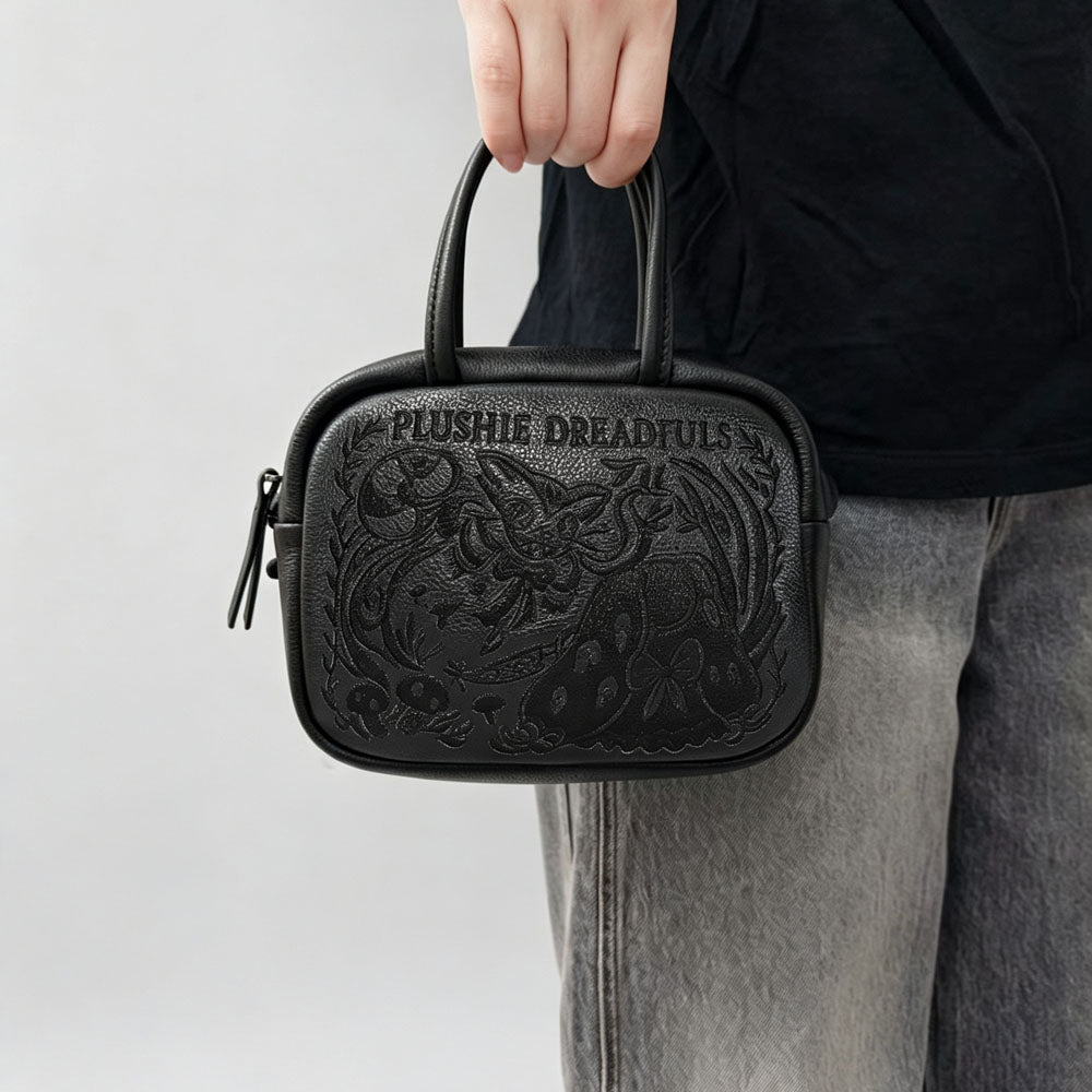 Alice in Wonderland Leather Bag with Plush Keychain