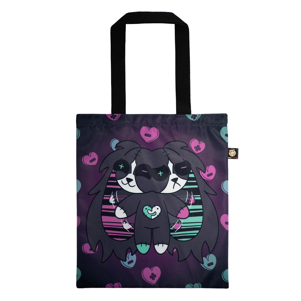 A tote bag with two cartoon bunnies—your perfect emotional support bunny and a sweet mental health gift for anyone.
