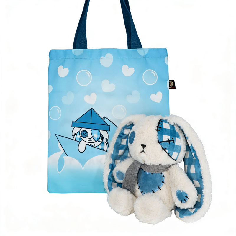 Plushie Dreadfuls - Blue Plaid Love Rabbit - Plush Stuffed Animal