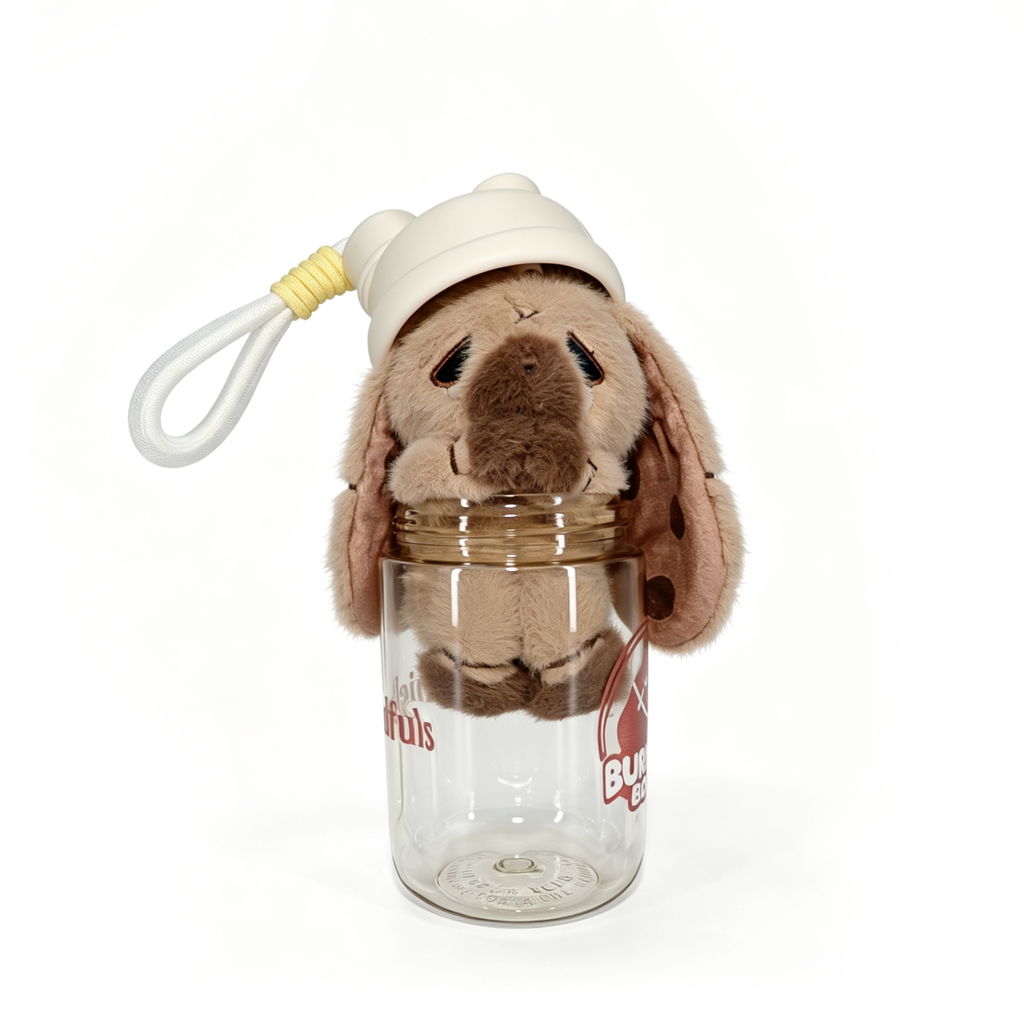 Plushie Dreadfuls  - Burnout Brown Sugar Boba Bunny in Cup - Plush and Cup Collector Set