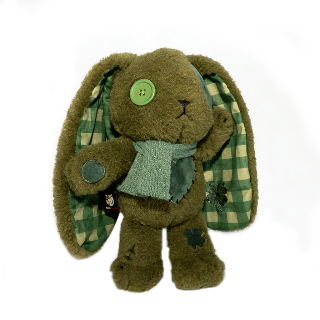 Plushie Dreadfuls - Lucky Green Plaid Love Rabbit - Plush Stuffed Animal