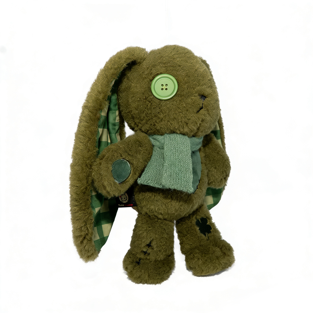 Plushie Dreadfuls - Lucky Green Plaid Love Rabbit - Plush Stuffed Animal