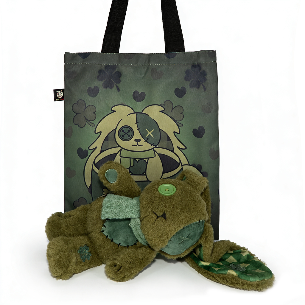 Plushie Dreadfuls - Lucky Green Plaid Love Rabbit - Plush Stuffed Animal