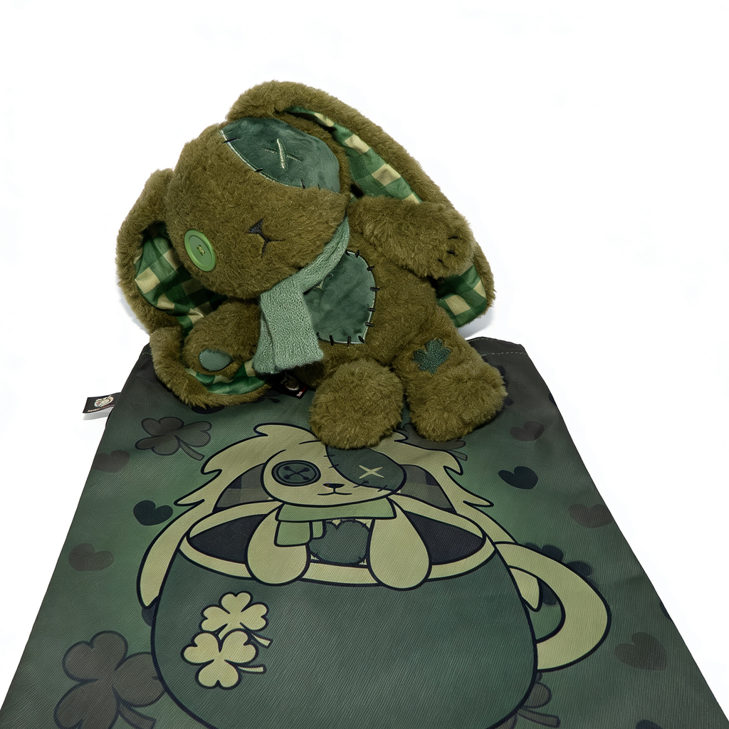 Plushie Dreadfuls - Lucky Green Plaid Love Rabbit - Plush Stuffed Animal
