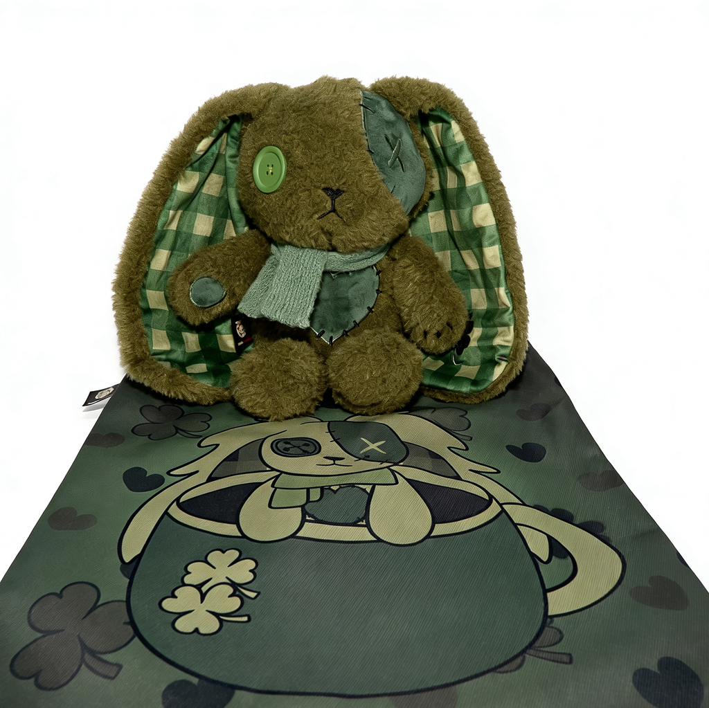 Plushie Dreadfuls - Lucky Green Plaid Love Rabbit - Plush Stuffed Animal