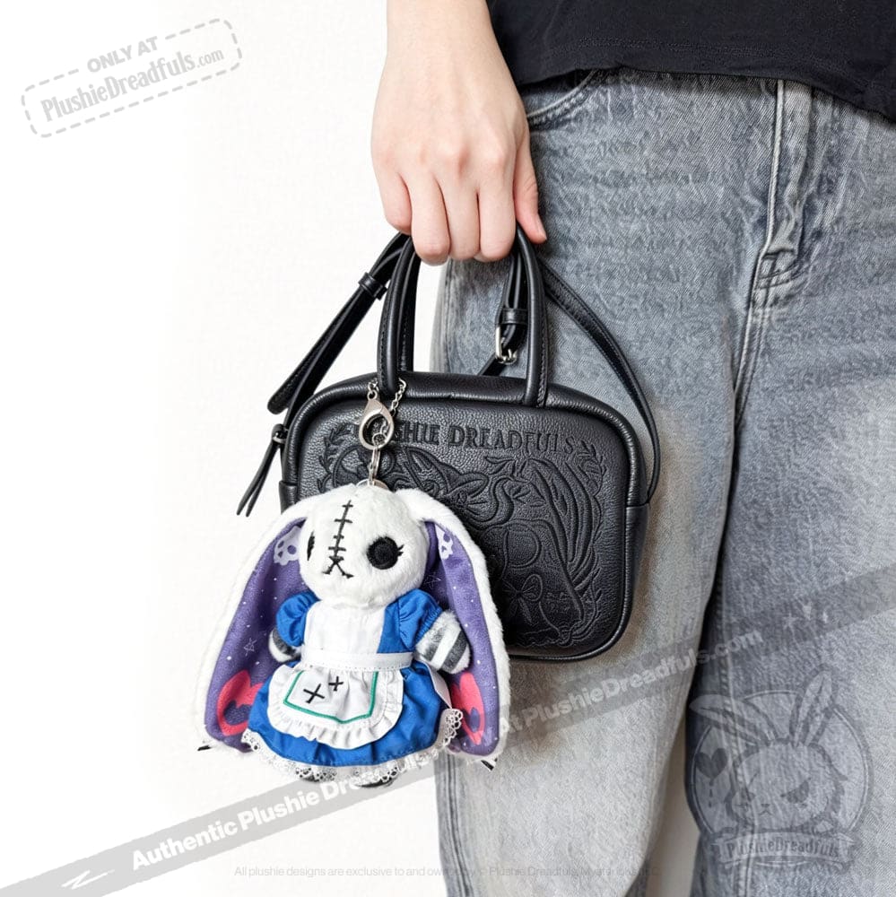 Alice in Wonderland Leather Bag with Plush Keychain - Ita Bag