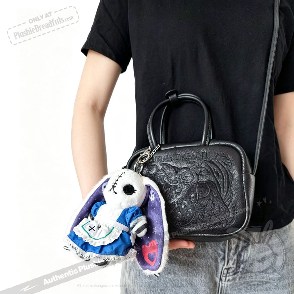 Alice in Wonderland Leather Bag with Plush Keychain - Ita Bag