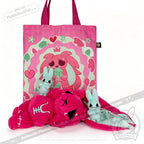 Anxiety Rabbit Hot Pink and Mint Limited Edition - Plush Stuffed Animal - plush