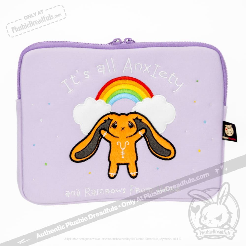 Plushie Dreadfuls Anxiety Rabbit Plush Zip Tablet Sleeve - Mysterious