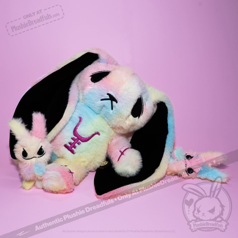 Plushie Dreadfuls - Anxiety Rabbit Tie Dye Limited Edition - Plush Stuffed Animal plush