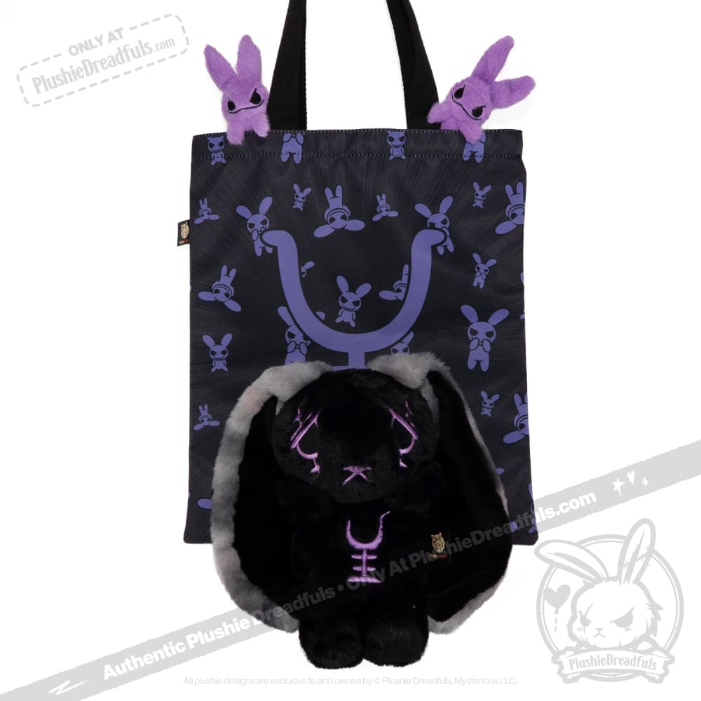 Plushie Dreadfuls - Black and Purple Anxiety Rabbit - Plush Stuffed Animal plush