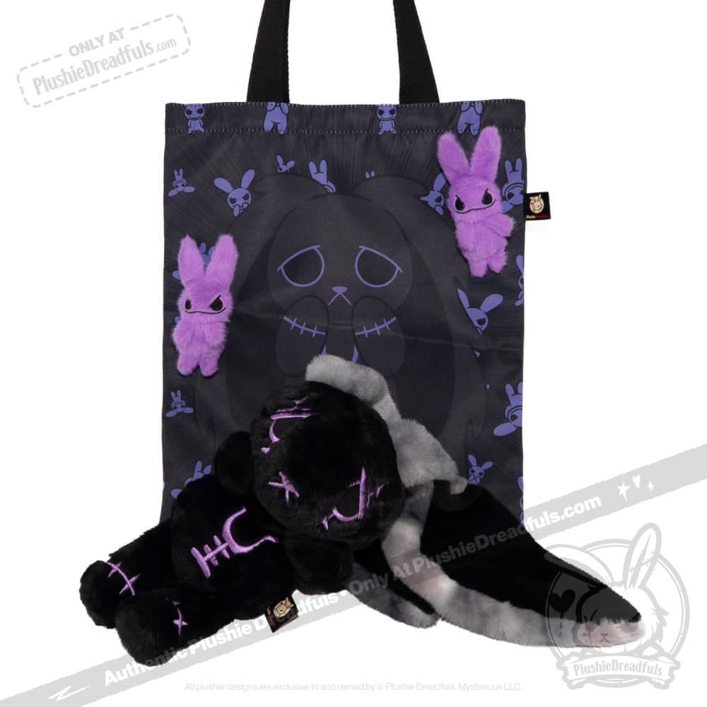 Plushie Dreadfuls - Black and Purple Anxiety Rabbit - Plush Stuffed Animal plush