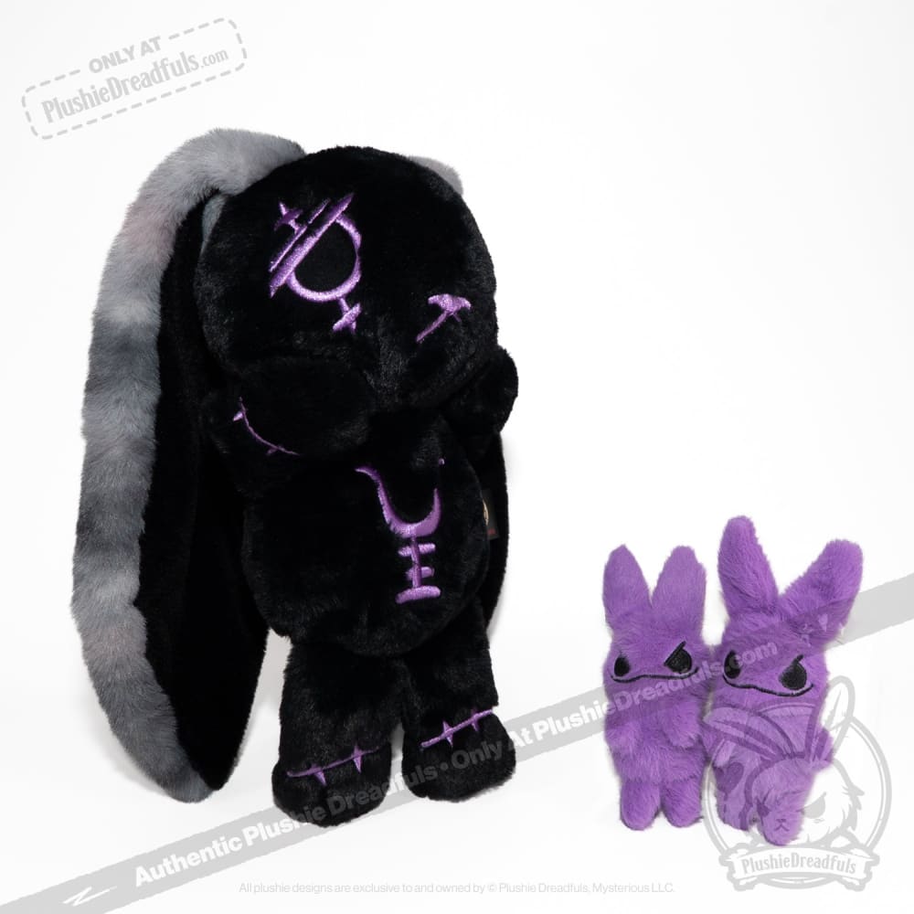 Plushie Dreadfuls - Black and Purple Anxiety Rabbit - Plush Stuffed Animal plush