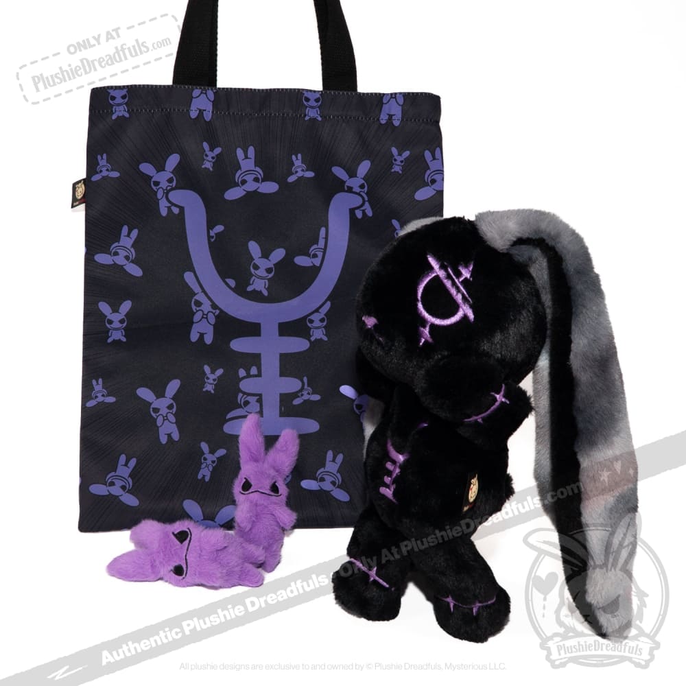 Plushie Dreadfuls - Black and Purple Anxiety Rabbit - Plush Stuffed Animal plush