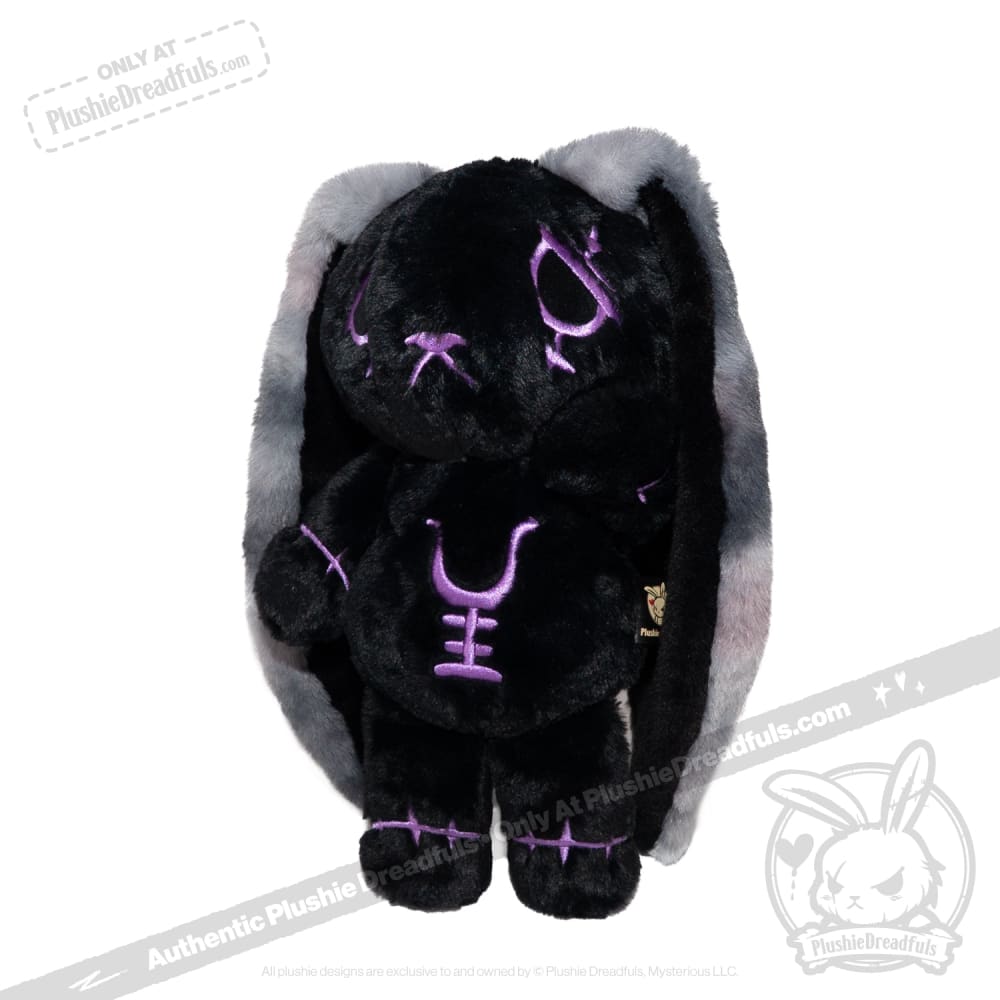 Plushie Dreadfuls ぬいぐるみ　不安うさぎ　ブラック　黒 Black and Purple Anxiety Rabbit - Plush Stuffed Animal – Mysterious