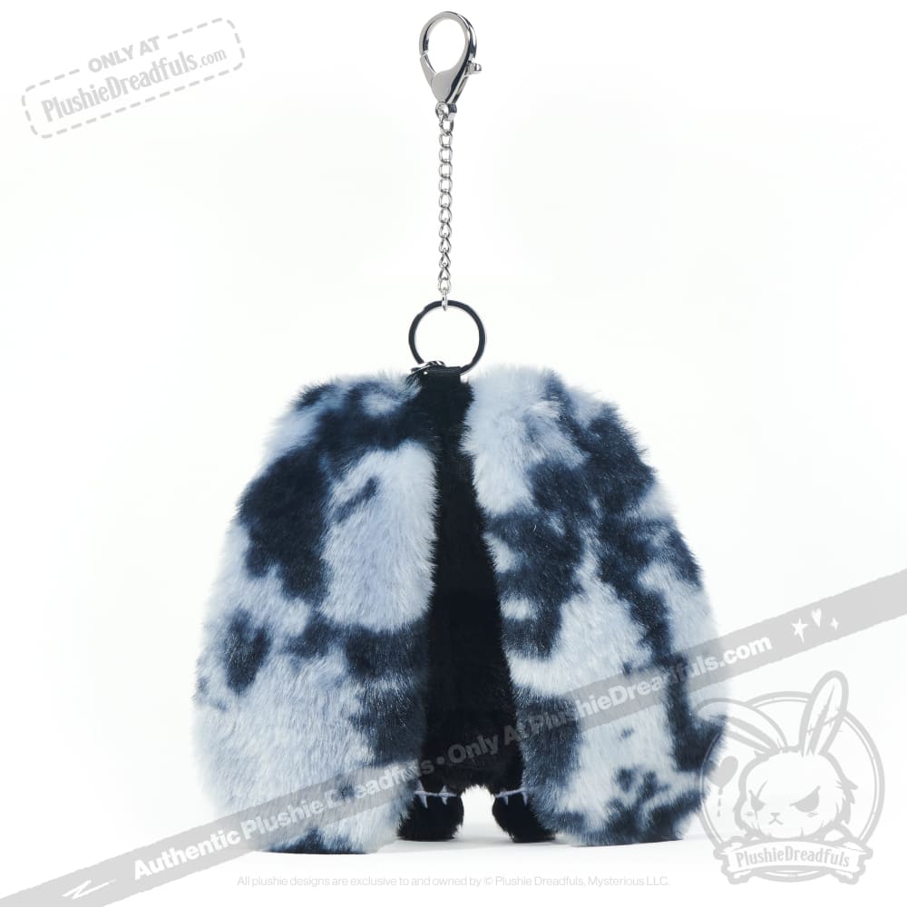 Black Anxiety Rabbit Plush Keychain Accessory – Mysterious