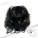 Plushie Dreadfuls -Black Anxiety Rabbit Stacking Friendship Bracelet