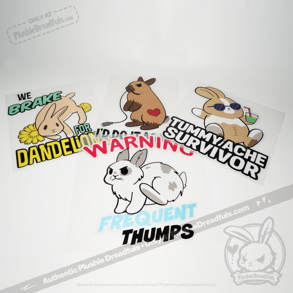 Plushie Dreadfuls - Buns Behaving Bunnly Car Decals sticker