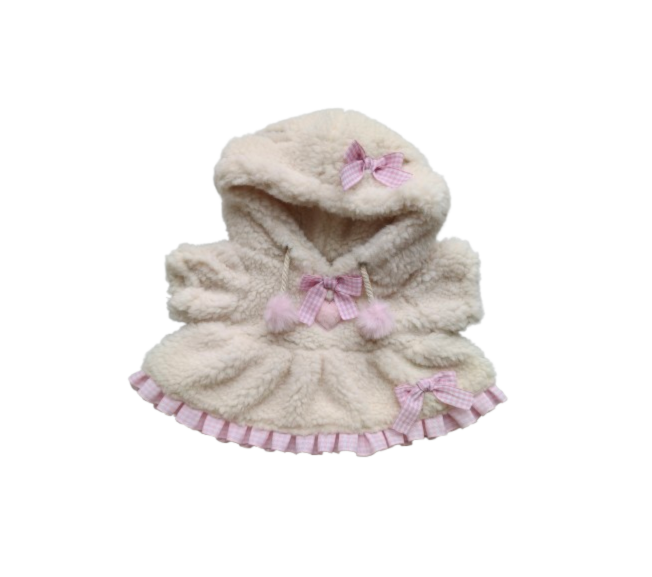 Plushie Dreadfuls Fuzzy White Chocolate Gingham Hoodie Dress