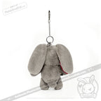 Distressed White Rabbit Plush Keychain Accessory - Keychain