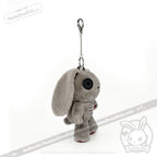 Distressed White Rabbit Plush Keychain Accessory - Keychain