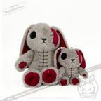 Distressed White Rabbit Plush Keychain Accessory - Keychain