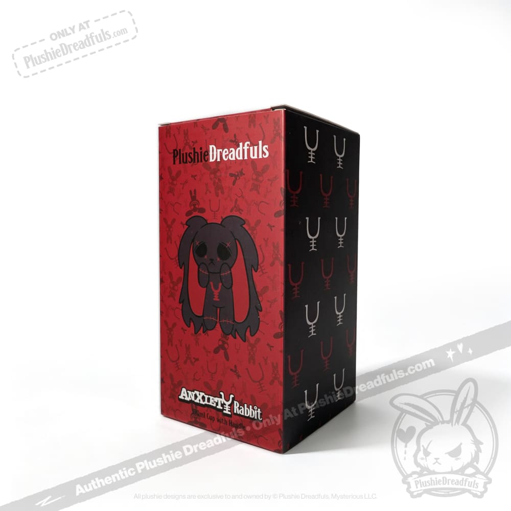 Grey Anxiety Rabbit Cup - Plush Head and Cup Collector Set - thermos