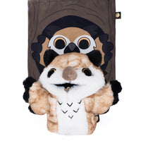 Load image into Gallery viewer, Plushie Dreadfuls -  Existential Horror Owl Puppet - Plush Stuffed Animal - Mysterious
