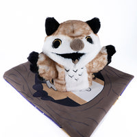 Load image into Gallery viewer, Plushie Dreadfuls -  Existential Horror Owl Puppet - Plush Stuffed Animal - Mysterious
