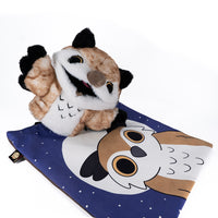 Load image into Gallery viewer, Plushie Dreadfuls -  Existential Horror Owl Puppet - Plush Stuffed Animal - Mysterious
