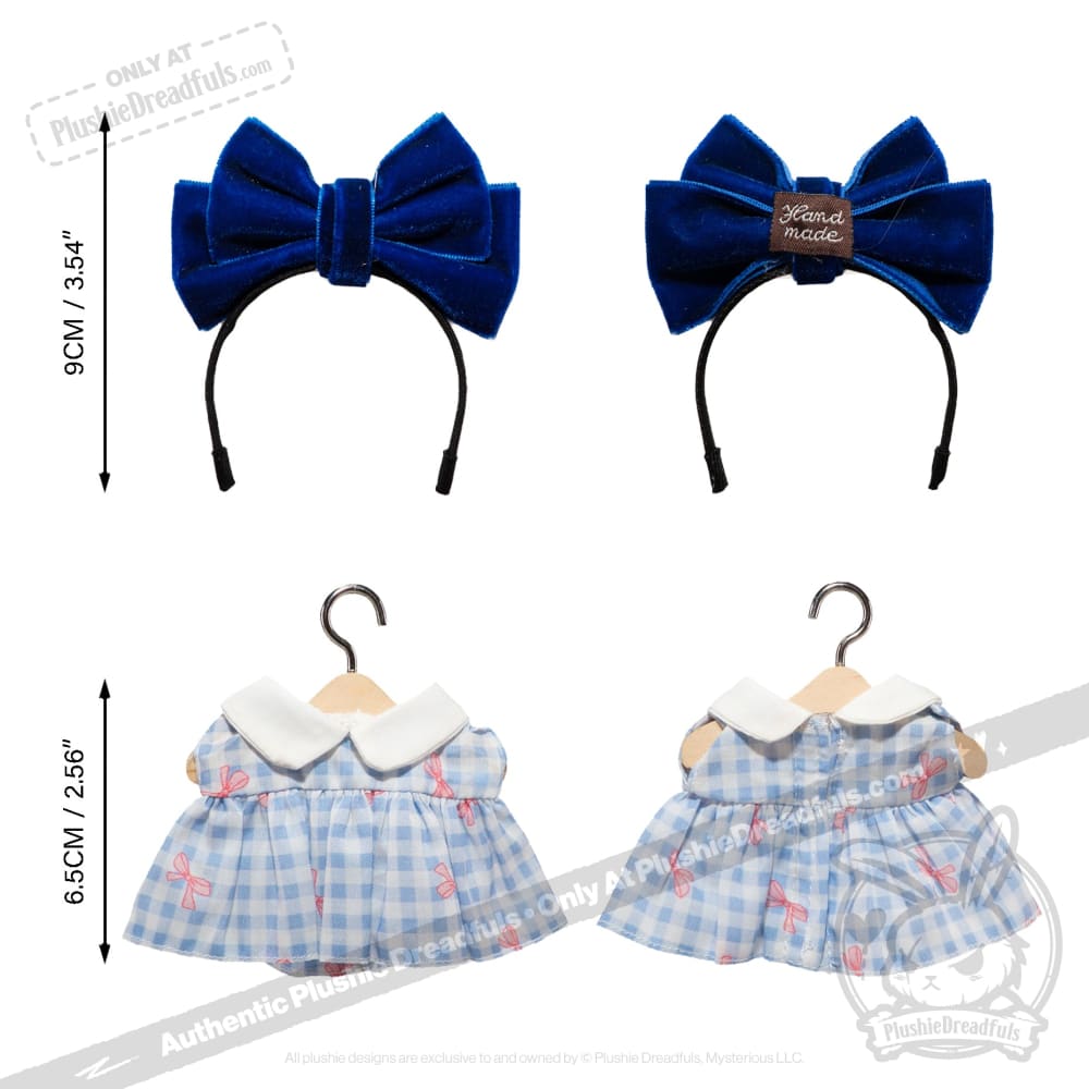 Mini Plush Outfit Big Blue Bow Outfit accessory