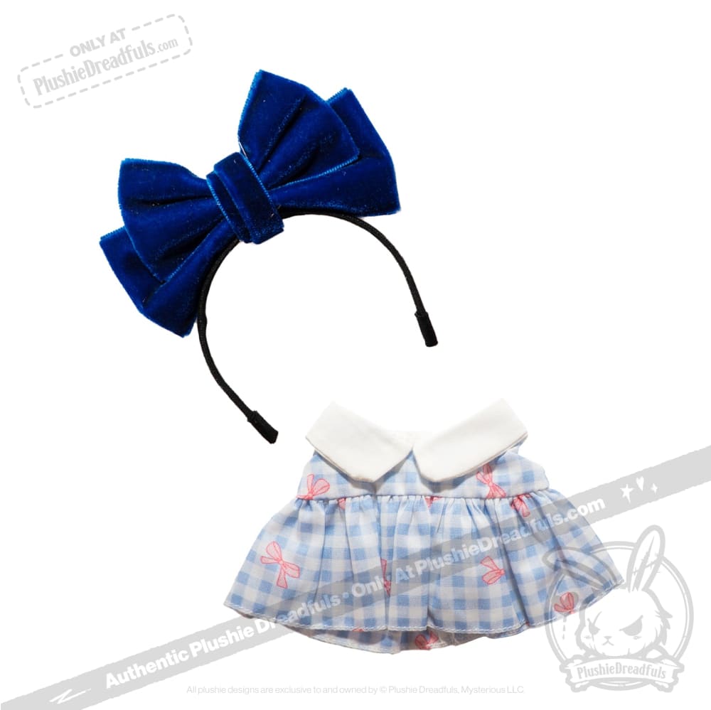 Mini Plush Outfit Big Blue Bow Outfit accessory
