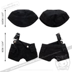 Mini Plush Outfit Black off the Shoulder Overalls accessory