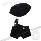 Mini Plush Outfit Black off the Shoulder Overalls accessory