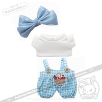 Load image into Gallery viewer, Mini Plush Outfit - Blue Bow Gingham Outfit accessory

